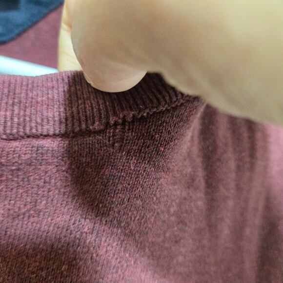 Tommy Hilfiger Burgundy Cotton Crewneck Sweater L - Picture 4 of 8